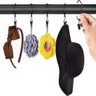 12pcs Black Metal Curtain Rings With Clips  Drapery Hooks