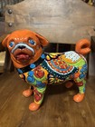 Mexican Talavera Dog Animal Pug Figure Pottery Folk Art  15 