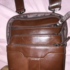 Brown Crossbody Bag Zip Top Detachable Adjustable Strap Gunmetal Hardware