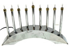 Vntg Electric Jewish Hanukkah Menorah Judaism Israel Judaica Hebrew Shiny Chrome