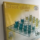 Checkerboard Shot Glass Set By Essentials For The Bar   new Unopened 14x14