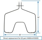 For Ge General Electric Range Oven Bake Unit Lower Heating Element Wb44x5099 