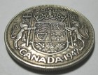 1942 Canada 50 Cents  800 Silver George Vi  Km36 Asw  300