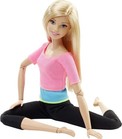 Barbie Made To Move Posable Doll In Pink Color-blocked Top And Yoga Leggings    