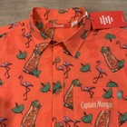 New W Tags Captain Morgan Rum Shinesty Small Button Shirt Cpt Orange Flamingo