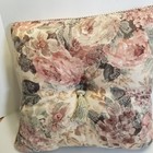 Croscill Cotswold Square Decorative Pillow Pink Green Gold Tassels 16  X 16  Euc