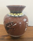 Vintage Peru Art Pottery Hand Painted Patterned Vase