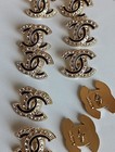 Lot Of8  22mm Designer Button Chanel Button Replacement Gold Tone 