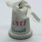 Vtg 1988 Vermont Hand Painted Wooden Christmas Ornament Thimble W  Holly