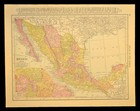 1914 Antique Mexico Map Of Mexico City British Honduras Original Atlas Dated