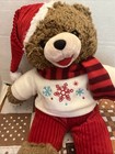 2017 Walmart Dan Dee Snowflake Teddy Boy Bear Plush Wearing Sweater Scarf Hat