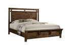 6pc Rustic Style Master Bedroom Set Brown Queen Panel Bed Solid Wood Furniture