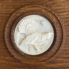 Vtg Hand Turned Wall Plate  with  Pheasant Center Bone Medallion Wow  10   