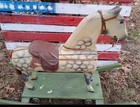 Early Primitive Platform Rocking Horse Pull Toy Dapple Grey Old Paint 