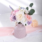 Purple Pink Artificial Flowers Combo Box  Silk Floral Wedding Bouquets Rose W   