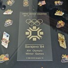 1984 Sarajevo Xiv Winter Games 16 Mascot Pin Set Framed