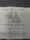 10 Yards Green Vintage 1 1 2    Bouffante Velvet Ribbon Made In France All Rayon