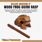 Deluxe Medium 4    Wood Frog Guiro Rasp - Percussion Musical Instrument Tone Bl   