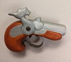 Vtg 1960s Boy Scout Neckerchief Slide - Wooden Pistol  Moveable Hammer Cocks