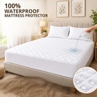 100  Waterproof Mattress Protector Quilted Mattress Pad Cover Breathable Fitted