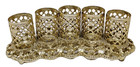 Ornate Gold Metal Lipstick Holder Heart Filigree Ormolu Hollywood Regency Vanity