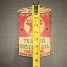 Texaco Motor Oil Insulated Advertising Sign Red Beige Green Gas   Oil Repo 