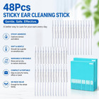 48pcs Sticky Ear Cleaning Stick  Reusable Adhesive Ear Pick With Soft Rubber Tip
