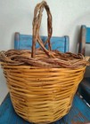 Rare Authentic Handcrafted Sicilian Olive Willow   Wicker Market Baskets Sicily
