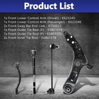 8pcs Front Control Arm Sway Bar Link Tie Rod Ends Kit For Kia Soul 2014-19 Ev