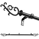5 8  Julietta Adjustable Single Drapery Curtain Rod  28   -48  48 -84  84 -120 
