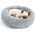 Dog Bed Washable Round Fluffy Pet Bed Calming Donut Bed For Dogs   Cats 20 