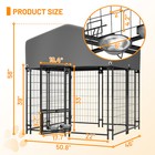 Outdoor Dog Kennel 4 23x3 83x4 83ft W  Roof Heavy Duty Welded Wire Crate All Wea
