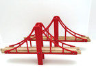 Vintage Brio Wooden Railway Red Double Suspension Bridge 33683 Bridge Only Read