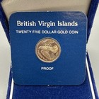 1983  25 British Virgin Islands Franklin Mint Gold Coin   Coa   Box