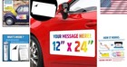 Flexible Magnetic Car Sign Sheets - 24 x12    2 Pack