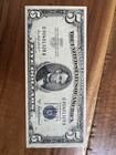 1953 Five Dollar  Silver Certificate  5 Bill Blue Seal Note  1 Note