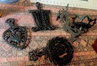Vintage Wrought Iron Wall Mount Oil Lamp Holder Wall Decor   Trivets