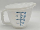 Vintage Tupperware 4 Cup Measuring Cup With Lid With Pour Spout    Liters  Cups