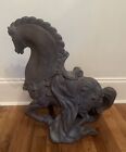 Vintage Carved Plaster Chinese Tang Horse Sculpture Statue  Signed - 22 