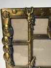Metal Brass Tone Multi-photo Baby Collage Memory Picture Frame Bunny Bottle Toys