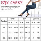 Women Jeggings Faux Denim Jeans Leggings High Waist Printed Skinny Pencil Pant