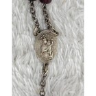 Sterling Silver Rosary Beads Garnet Red Faceted Beads Virgin Mary Cross Italy