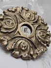 Vintage Antique Victorian Brass Rosette Escutcheon For Door Handle Floral Design