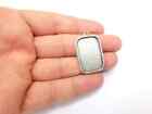 2 Pcs Rectangle Pendant Blank Resin Bezel Silver Epoxy Frame 30x20mm G35657