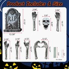 9pcs Halloween Outdoor Decoration Garden Stake Tombstone Skeleton Hand Sign