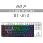 60  Mechanical Gaming Keyboard 61 Keys Rgb Backlit Blue Switch For Pc mac