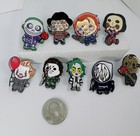 Lot Of 9 Horror Movie Character        Enamel Pinback Pins  Chibi Style New     