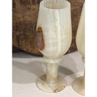 2 White Onyx Stone Wine Glasses
