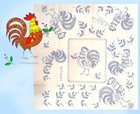 1950s Vintage Vogart Embroidery Transfer 646 Uncut Rooster Dinette Set Original