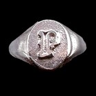 Initial Letter P Signet 925 Sterling Silver Child Baby Woman Pinky Ring Size 3